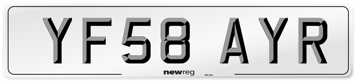 YF58 AYR Number Plate from New Reg